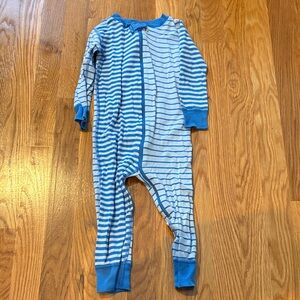 Hanna Andersson Blue and White Striped Footie